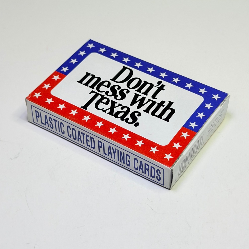 Vintage Don't Mess With Texas Playing Cards Red White Blue Stars Souvenir Deck
